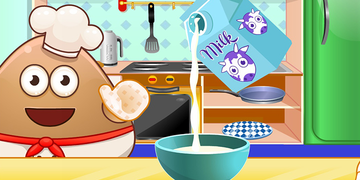 Pou Cooking Pancakes
